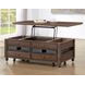 Oliver Brown Rectangular Lift Top Cocktail Table with Casters