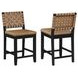 Reid Brown Vegan Leather Counter Height Chair Set of 2