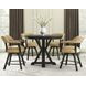 Rylie Black 48" Round Game Top Dining Table with Storage