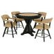 Rylie Black Round Game Top Storage Dining Dining Room Set