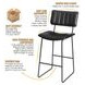 Tribeca Black Vegan Leather Bar Stool