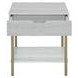Whitman White And Champagne Square End Table