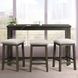 Stanford Taupe and Smokey Walnut Upholstered 4 Piece Bar Table Set with USB Charging