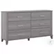Somerset Platinum Gray 6 Drawer Dresser