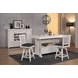 Summer Winds II White and Gray 60" Rectangular Storage Kitchen Island