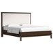 Verge Handcrafted Walnut and Cream Queen Upholstered Panel Bed