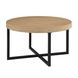 Magnolia Brown Round Nesting Coffee Table with 4 Stools