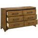 Talcott Warm Honey Brown Upholstered Storage Platform Bedroom Set with LED