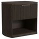 Sutton Dark Brown 1 Drawer Nightstand with LED