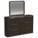 Sutton Dark Brown 7 Drawer Dresser and Rectangular Mirror