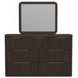 Sutton Dark Brown 7 Drawer Dresser and Rectangular Mirror