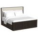 Sutton White and Dark Brown King Upholstered Platform Bed