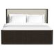 Sutton White and Dark Brown King Upholstered Platform Bed