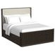 Sutton White and Dark Brown Queen Upholstered Platform Bed