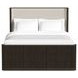 Sutton White and Dark Brown Queen Upholstered Platform Bed