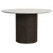 Sutton White and Dark Brown 47" Round Dining Table