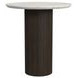 Sutton White and Dark Brown Round Marble Top End Table