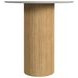 Sutton White and Natural Round End Table