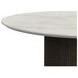 Sutton White and Dark Brown Round Marble Top Coffee Table