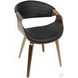Curvo Walnut And Black Accent Chair