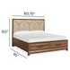 Callisto Bourbon Brown and Santa Cruz California King Upholstered Storage Panel Bed