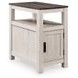 Fendenmore Brown Gray and Antique White Rectangular Chairside End Table with USB Charging