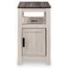 Fendenmore Brown Gray and Antique White Rectangular Chairside End Table with USB Charging