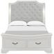 Lyndhurst Vintage White and Beige Upholstered Storage Sleigh Bedroom Set