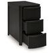 Camdill Black Rectangular Chairside End Table with USB Charging