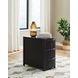 Camdill Black Rectangular Chairside End Table with USB Charging