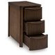 Camdill Dark Brown Rectangular Chairside End Table with USB Charging