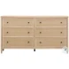Bristol Park Whitewashed Oak Wood 6 Drawer Dresser