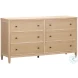 Bristol Park Whitewashed Oak Wood 6 Drawer Dresser