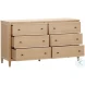 Bristol Park Whitewashed Oak Wood 6 Drawer Dresser