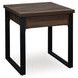 Wickman Falls Dark Brown and Black Square End Table