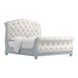 Summer Creek Blue and White Upholstered King Sleigh Bed
