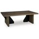Kandinew Medium Brown and Black Rectangular Cocktail Table