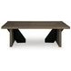 Kandinew Medium Brown and Black Rectangular Cocktail Table