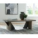 Kandinew Medium Brown and Black Rectangular Cocktail Table