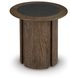 Dontayne Warm Brown and Dark Gray Round End Table