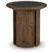 Dontayne Warm Brown and Dark Gray Round End Table