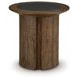 Dontayne Warm Brown and Dark Gray Round End Table