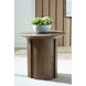 Dontayne Warm Brown and Dark Gray Round End Table