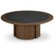 Dontayne Warm Brown and Dark Gray Round Cocktail Table