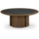 Dontayne Warm Brown and Dark Gray Round Cocktail Table