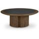Dontayne Warm Brown and Dark Gray Round Cocktail Table