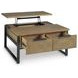 Montia Light Brown and Gunmetal Gray Square Lift Top Occasional Table Set