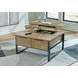 Montia Light Brown and Gunmetal Gray Square Lift Top Occasional Table Set