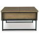 Montia Light Brown and Gunmetal Gray Square Lift Top Cocktail Table