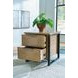 Montia Light Brown and Gunmetal Gray Rectangular End Table with USB Charging